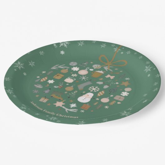 Elegant kerstfeest feestelijke vakantie minimalist papieren bordje (Gekanteld)