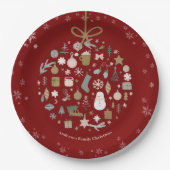 Elegant kerstfeest feestelijke vakantie minimalist papieren bordje (Voorkant)