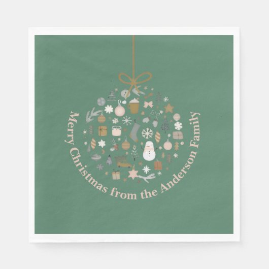 Elegant kerstfeest feestelijke vakantie minimalist servet (Voorkant)