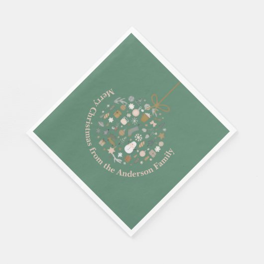 Elegant kerstfeest feestelijke vakantie minimalist servet (Hoek)