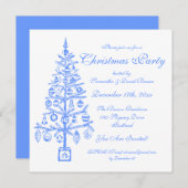 Elegant kerstfeest Festive Tree Blue Kaart (Voorkant / Achterkant)