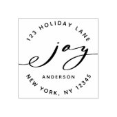 Elegant Kerstfeest Joy Holiday Return Address Rubberstempel (Afrduk)