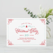 Elegant  kerstfeest kaart (Staand voorkant)