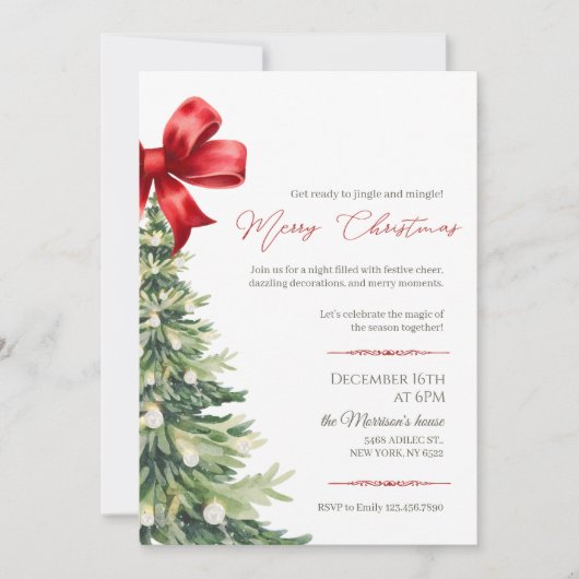 Elegant kerstfeest kaart (Voorkant)