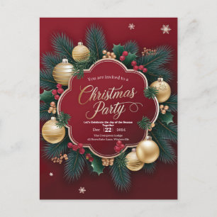 Elegant kerstfeest met feestelijke Ornamenten Briefkaart