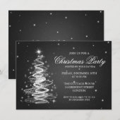 Elegant kerstfeest mousserende boom zwart kaart (Voorkant / Achterkant)