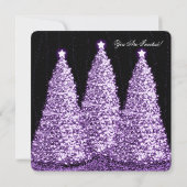 Elegant kerstfeest Paarse boom Kaart (Achterkant)