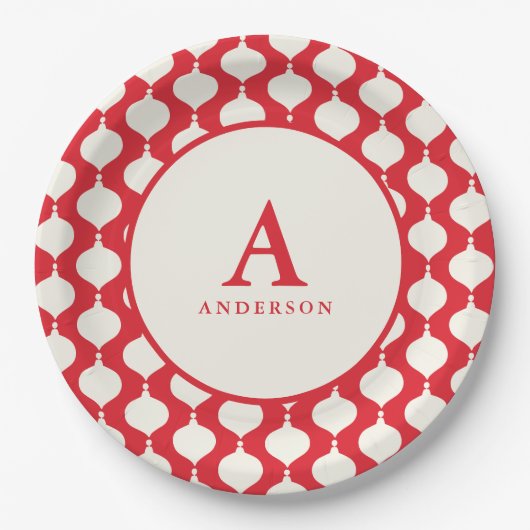 Elegant kerstfeest papieren bordje (Voorkant)