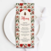 Elegant Kerstfeest Rode Bloemen Menu