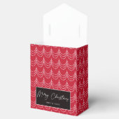 Elegant Kerstfeest Rood & Wit Bedankdoosjes (Geopend)