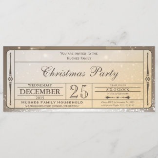 Elegant kerstfeest Ticket Uitnodiging
