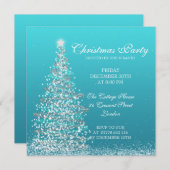 Elegant kerstfeest turquoise kaart (Voorkant / Achterkant)