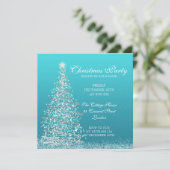 Elegant kerstfeest turquoise kaart (Staand voorkant)