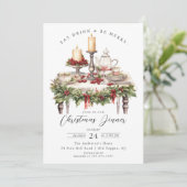 Elegant Kerstfeest Uitnodiging (Staand voorkant)