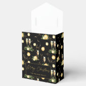 Elegant Kerstfeest Zwart & Goud Bedankdoosjes (Geopend)