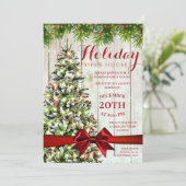 Elegant kerstfeestdag Open House Kaart (Staand voorkant)