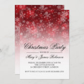 Elegant kerstfeestdag sparkle Red Kaart (Voorkant / Achterkant)