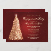 Elegant kerstfeestfeest Gold Red Kaart (Voorkant / Achterkant)