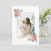 Elegant kerstFloral Botanische Fotokaart (Staand voorkant)
