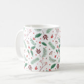 Elegant Kerstfloral Pattern | Klassieke Mok (Voorkant links)