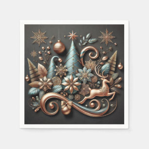 Elegant kerstgoud-Roos Servet