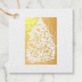 Elegant kerstgouden boomkaart met Folie Bedankjes Labels