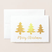 Elegant kerstgouden glitteraar folie kaarten (Voorkant met envelop)