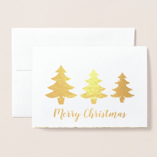 Elegant kerstgouden glitteraar folie kaarten (Voorkant met envelop)