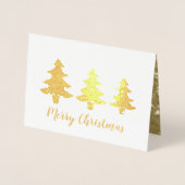 Elegant kerstgouden glitteraar folie kaarten (Voorkant)