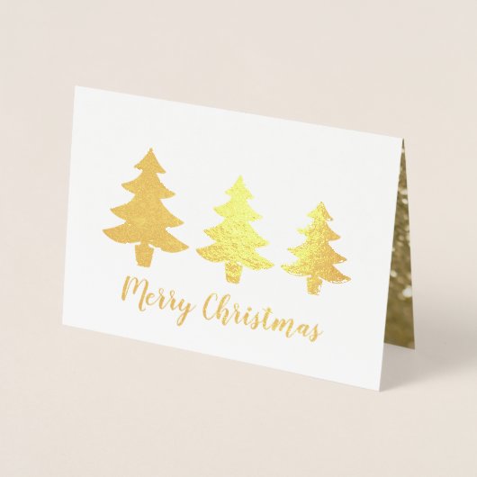 Elegant kerstgouden glitteraar folie kaarten (Voorkant)