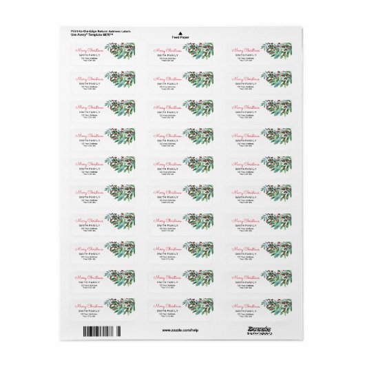 Elegant kerstgroen etiket (Full Sheet)