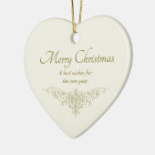 Elegant kersthart kalligrafie CC1142 Keramisch Ornament (Links)