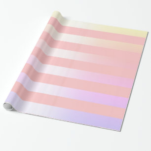 Elegant kerstholografisch en roze streep cadeaupapier