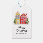 Elegant kersthuis Gift Label Cadeaulabel (Achterkant)