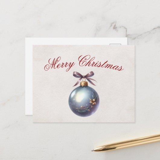 Elegant kerstkaart feestdagenkaart (Voorkant / Achterkant in situ)