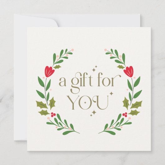 Elegant kerstkrans cadeaubon (Voorkant)