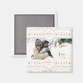 Elegant kerstliefdesfoto magneet (Voorkant / Achterkant)