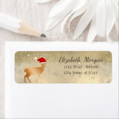 Elegant Kerstman Deer Santa Hat, Glittery Etiket (Insitu)