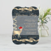 Elegant Kerstman Deer Santa Hat, kerstfeest Kaart (Staand voorkant)