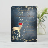 Elegant Kerstman Deer Santa Hat, kerstfeest Kaart (Staand voorkant)