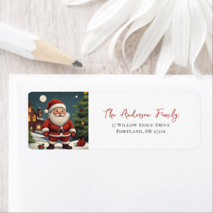 Elegant Kerstman Kerst Retouradres Etiket