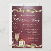 Elegant, Kerstmanhoed, Glas, Rode Corporate Kerstm Kaart (Voorkant)