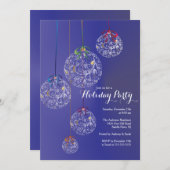 Elegant Kerstmis Balls Holiday Uitnodiging (Voorkant / Achterkant)