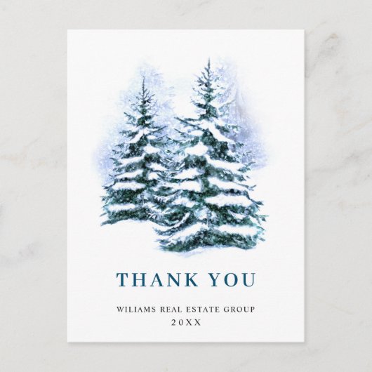 Elegant Kerstmis Corporate Hartelijk dank Briefkaart (Voorkant)