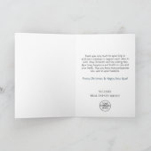 Elegant Kerstmis Deer Pine Tree Corporate Holiday Bedankkaart (Binnen)