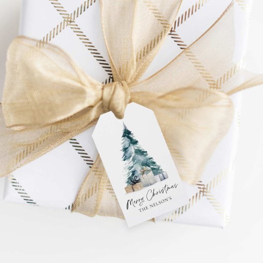 Elegant Kerstmis Favor Cadeaulabel