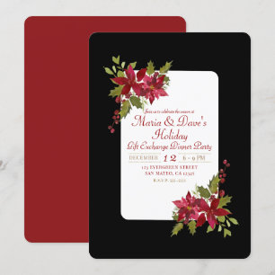 Elegant Kerstmis Floral Poinsettia Holiday Party Kaart