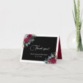 Elegant Kerstmis Floral Roos Holiday Weddenschap Bedankkaart (Voorkant)