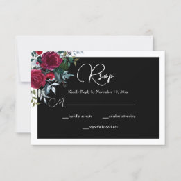 Elegant Kerstmis Floral Roos Holiday Weddenschap RSVP Kaartje