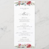 Elegant Kerstmis Floral Winter Wedding Menu (Voorkant)